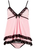 Babydoll con tanga Rosa M - immagine 4