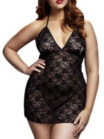 Baci - Curvy - Babydoll  Pizzo Nero QUEEN SIZE