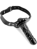 Ball Gag con Dildo Vinile Nero - immagine 3