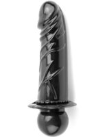 Ball Gag con Dildo Vinile Nero - immagine 6