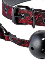 Blaze - Ball Gag Respirabile  Nylon Nero Rosso - immagine 7