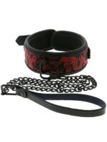 Blaze - Collare + Guinzaglio Drago  Nylon Nero Rosso