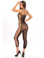 Bodystocking Leopardo Nylon Rete Nero S/L - immagine 4