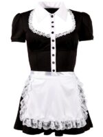 Completino Cameriera Bianco Nero S - immagine 5