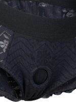 Culotte Strap-On Nylon Pizzo Nero  XL - immagine 7