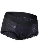 Culotte Strap-On Nylon Pizzo Nero  XL - immagine 6