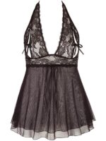 Curvy - Babydoll capezzoli scoperti Pizzo Nero 2XL - immagine 5