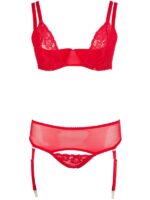 Curvy - Set Reggiseno e Reggicalze Rosso 2XL - immagine 10
