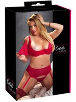 Curvy - Set Reggiseno e Reggicalze Rosso 2XL - immagine 11