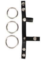Doppio Anello Pelle e Metallo  Nero - immagine 3