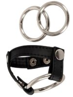 Doppio Anello Pelle e Metallo  Nero - immagine 4