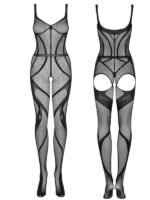 Obsessive - G336 Tutina Aperta Nylon Nero S/L - immagine 6
