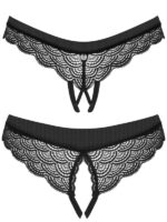 Obsessive - Mutandina Aperta Chemeris Nylon Nero M/L - immagine 5