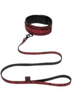 Sweet Anticipation - Collare e Guinzaglio  PVC Similpelle Nero Rosso - immagine 2