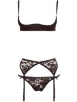 Tris erotico  Elasticizzato Pizzo Nero 75B S - immagine 4